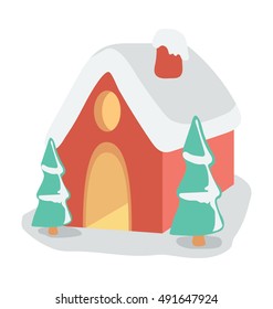Gingerbread House Vector Icon