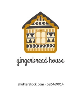 Gingerbread House vector icon. Isolated on white background. 