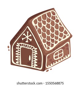 Gingerbread house. Vector illustration on a white background.