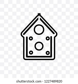 Gingerbread house vector linear icon isolated on transparent background, Gingerbread house transparency concept can be used for web and mobile