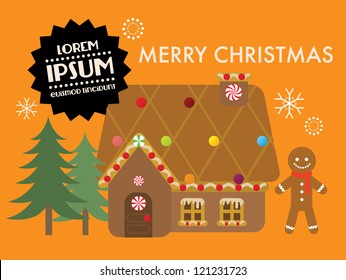 gingerbread house/man template vector/illustration