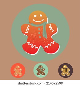 gingerbread icon 4 variations. Vector illustration