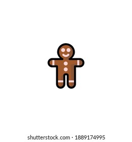 Gingerbread icon. Bakery icon. Simple, outline, black, flat, color.