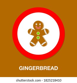 gingerbread icon. flat illustration of gingerbread vector icon for web