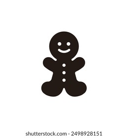 Gingerbread icon. Flat silhouette version.