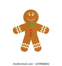 gingerbread icon in flat style isolated vector illustration on white transparent background. Christmas gingerbread icon vector