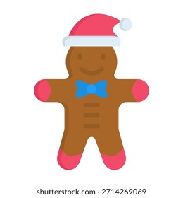 Icono de pan de jengibre Ilustración vectorial plana