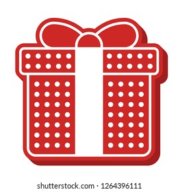 gingerbread icon gift box shape flat design editable line detail