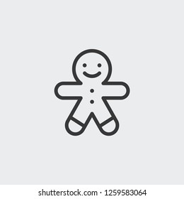 Gingerbread icon isolated on background. Christmas symbol modern, simple, vector, icon for website design, mobile app, ui. Vector Illustration