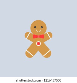gingerbread icon isolated on gray background flat design