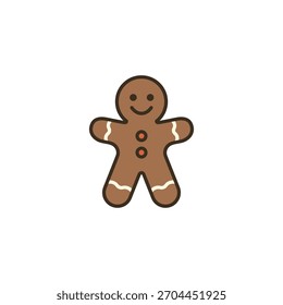 Gingerbread icon isolated on white background. Christmas symbol modern, simple, vector, icon for website design, mobile app, ui. Vector Illustration