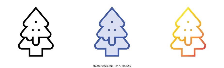 gingerbread icon. Linear, Blue Fill and Gradient Style Design Isolated On White Background