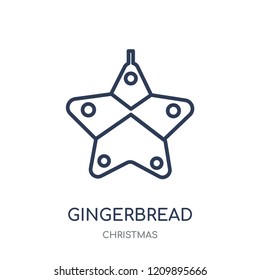 Gingerbread icon. Gingerbread linear symbol design from Christmas collection. Simple outline element vector illustration on white background.