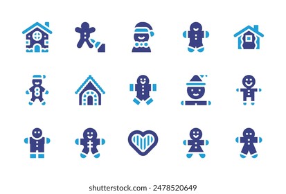 Gingerbread icon set. Duotone color. Vector illustration. Containing gingerbread, gingerbreadhouse, gingerbreadman, cookie.