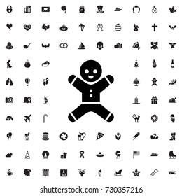 Gingerbread icon. set of filled holiday icons.