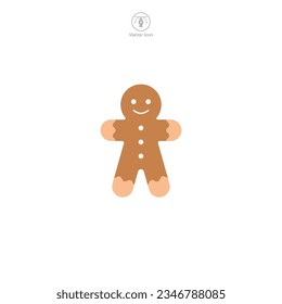 Gingerbread icon symbol vector illustration isolated on white background