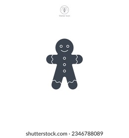 Gingerbread icon symbol vector illustration isolated on white background