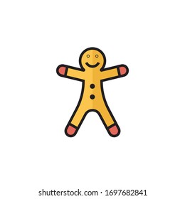 gingerbread icon vector illustration filled outline style design. isolated on white background