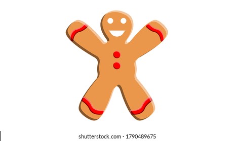 gingerbread icon vector illustration flat style design. isolated on white background.
