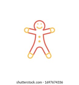 gingerbread icon vector illustration two color line style design. isolated on white background