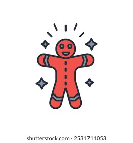 Gingerbread icon. vector.Editable stroke.linear style sign for use web design,logo.Symbol illustration.