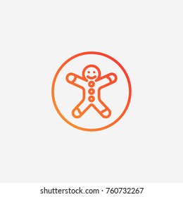 Gingerbread icon.gradient illustration isolated vector sign symbol