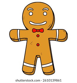 gingerbread illustration hand drawn isolated vector