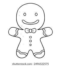 gingerbread illustration hand drawn outline isolated vector