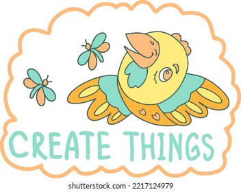 Gingerbread image of a fantasy bird. Cpeate thinks