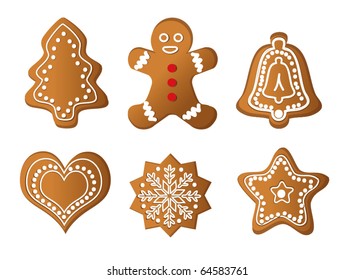 Hand Drawn Watercolor Gingerbread Set Different Stock Illustration ...