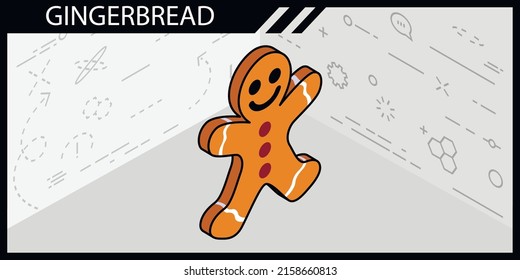 Gingerbread isometric design icon. Vector web illustration. 3d colorful concept