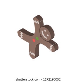 Gingerbread isometric left top view 3D icon