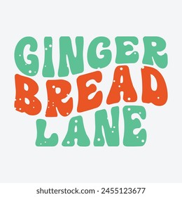 Diseño de camiseta de sublimación de Navidades retro Gingerbread lane