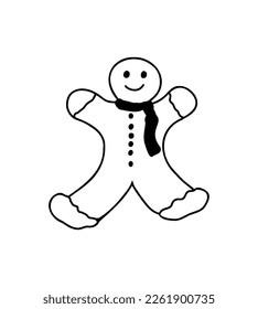 Lebkuchen Linear Doodle, Drawn Symbol der Wüste. Hand gezeichnete Vektorgrafik einzeln auf weißem Hintergrund. 