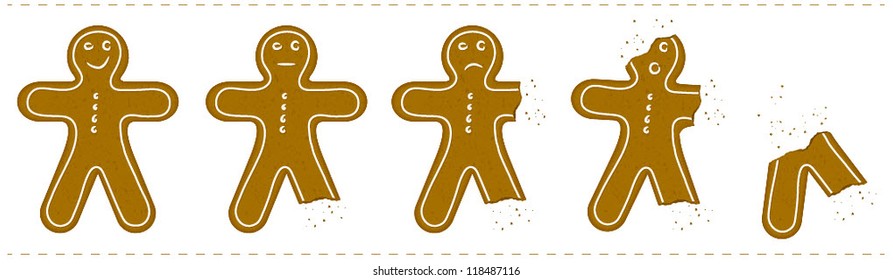 Gingerbread Man Being Eaten