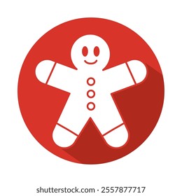 Gingerbread man with buttons sticker design Vector