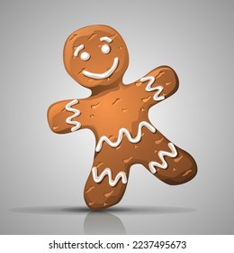 Gingerbread man character, vector graphics