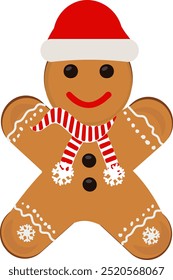 Lebkuchenmann, Weihnachtsfigur, Vektor