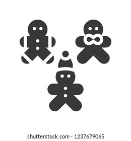 gingerbread man christmas cookie icon set