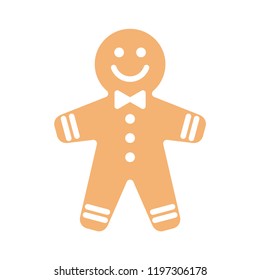 Gingerbread Man Christmas Cookie. Vector Illustration.