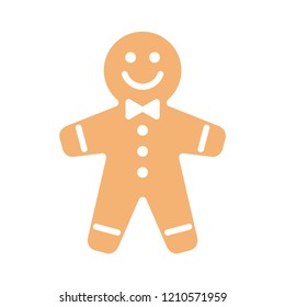 Gingerbread Man Christmas Cookie. Vector Illustration.