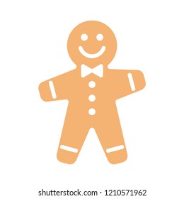 Gingerbread Man Christmas Cookie. Vector Illustration.