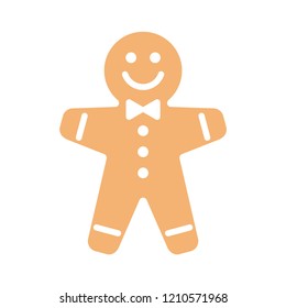 Gingerbread Man Christmas Cookie. Vector Illustration.