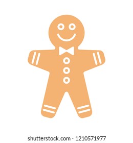 Gingerbread Man Christmas Cookie. Vector Illustration.