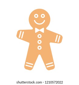 Gingerbread Man Christmas Cookie. Vector Illustration.