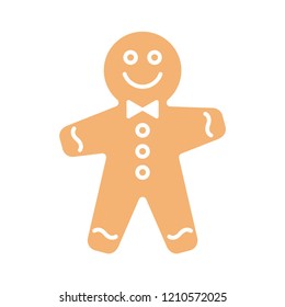Gingerbread Man Christmas Cookie. Vector Illustration.