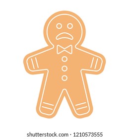 Gingerbread Man Christmas Cookie. Vector Illustration.