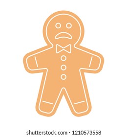 Gingerbread Man Christmas Cookie. Vector Illustration.