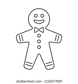 Gingerbread Man Christmas Cookie. Vector Illustration.