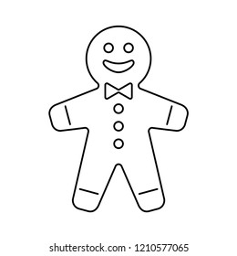 Gingerbread Man Christmas Cookie. Vector Illustration.